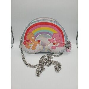 CARE BEARS x SKINNYDIP London NEON SILVER RAINBOW CROSSBODY BAG -KEY CHAINS-NEW-